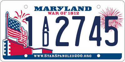 MD license plate 1AD2745