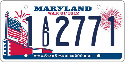 MD license plate 1AD2771