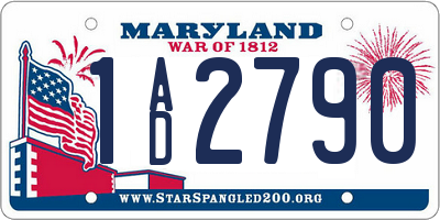 MD license plate 1AD2790