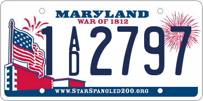 MD license plate 1AD2797