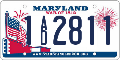 MD license plate 1AD2811