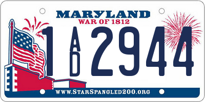 MD license plate 1AD2944