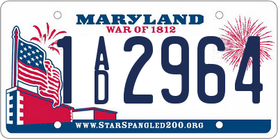 MD license plate 1AD2964