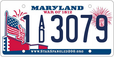 MD license plate 1AD3079
