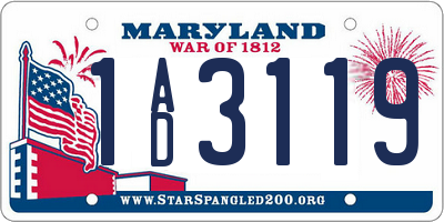 MD license plate 1AD3119