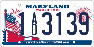MD license plate 1AD3139