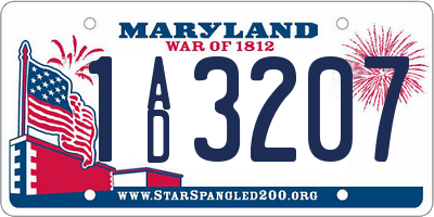 MD license plate 1AD3207