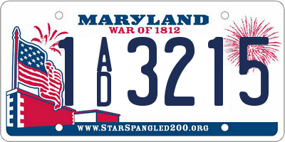 MD license plate 1AD3215
