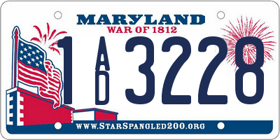 MD license plate 1AD3228
