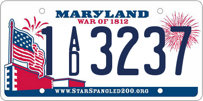 MD license plate 1AD3237