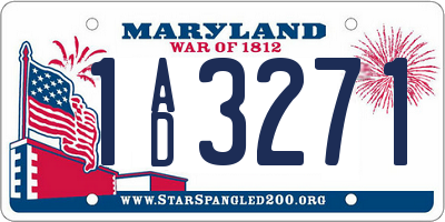 MD license plate 1AD3271