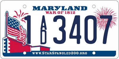 MD license plate 1AD3407