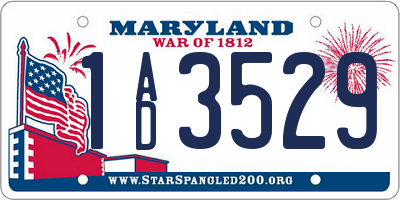 MD license plate 1AD3529