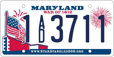 MD license plate 1AD3711