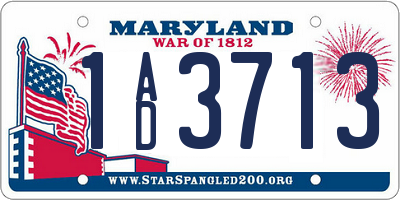 MD license plate 1AD3713