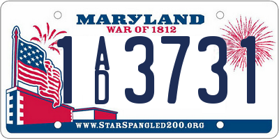 MD license plate 1AD3731