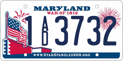 MD license plate 1AD3732
