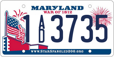 MD license plate 1AD3735