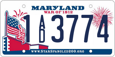 MD license plate 1AD3774