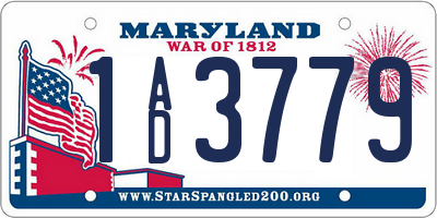 MD license plate 1AD3779