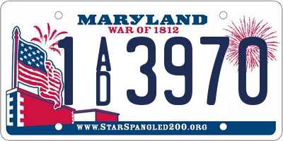 MD license plate 1AD3970