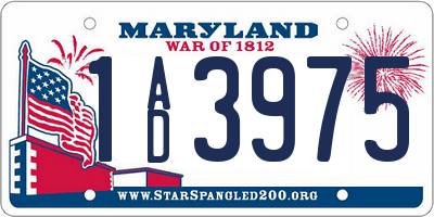 MD license plate 1AD3975