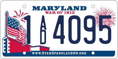 MD license plate 1AD4095