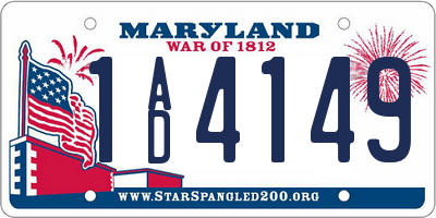 MD license plate 1AD4149