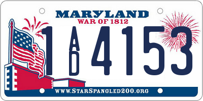MD license plate 1AD4153