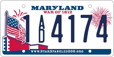 MD license plate 1AD4174