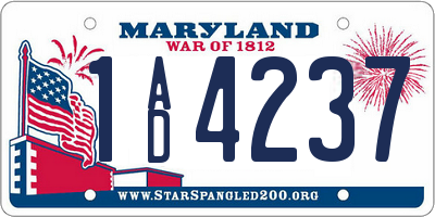 MD license plate 1AD4237