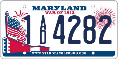 MD license plate 1AD4282
