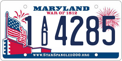 MD license plate 1AD4285