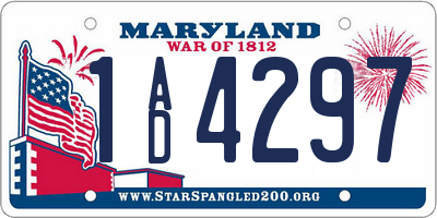 MD license plate 1AD4297