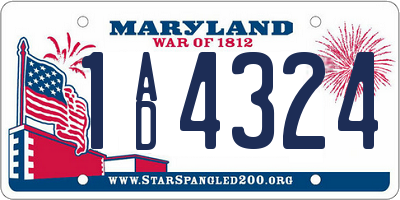 MD license plate 1AD4324