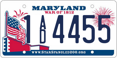 MD license plate 1AD4455