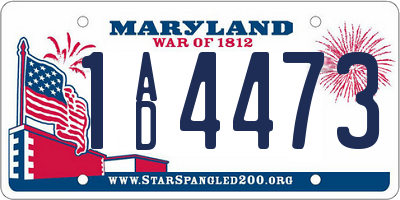 MD license plate 1AD4473