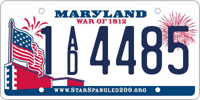 MD license plate 1AD4485
