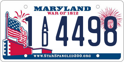 MD license plate 1AD4498