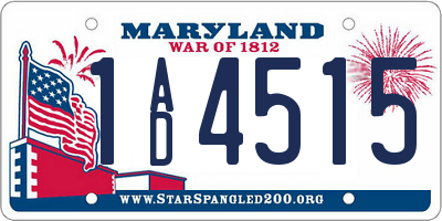 MD license plate 1AD4515