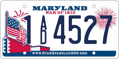 MD license plate 1AD4527