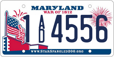 MD license plate 1AD4556
