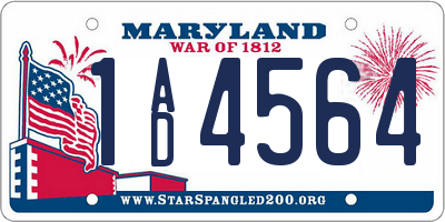 MD license plate 1AD4564