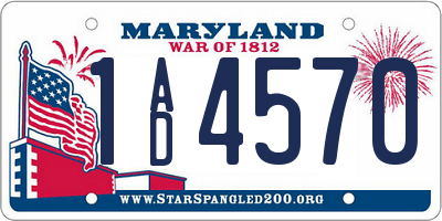 MD license plate 1AD4570