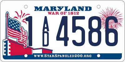 MD license plate 1AD4586