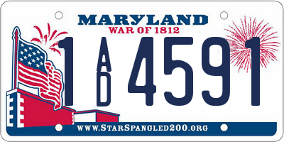 MD license plate 1AD4591