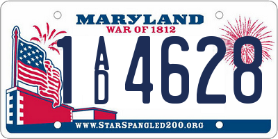 MD license plate 1AD4628