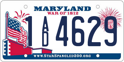 MD license plate 1AD4629