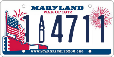 MD license plate 1AD4711
