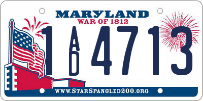 MD license plate 1AD4713